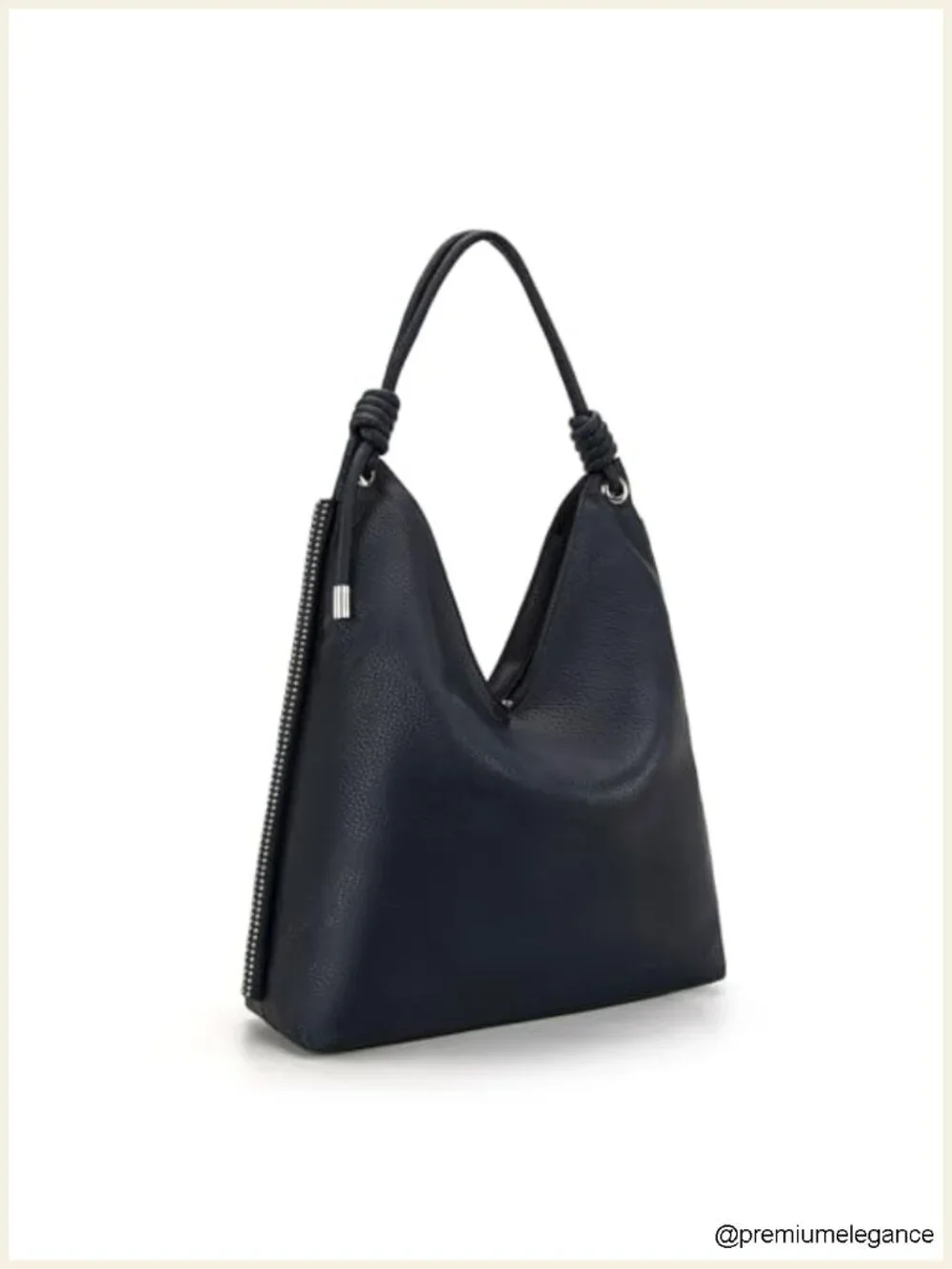 Soft Slouchy PU Leather Hobo Bag with Knotted Top Handle